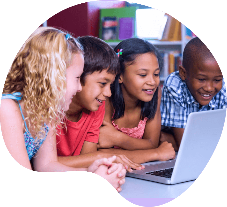 Kids enjoying an AI learning adventure